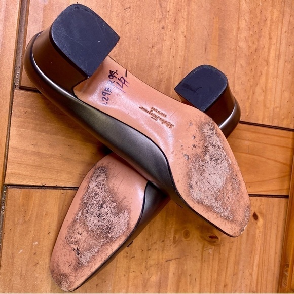 Vintage Salvatore Ferragamo pewter silver heeled almost flats 9.5 AAA - Picture 16 of 16